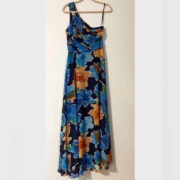 Lauren Ralph Lauren One Shoulder Floral Georgette Maxi Gown Women’s Size 8 - Picture 4 of 15